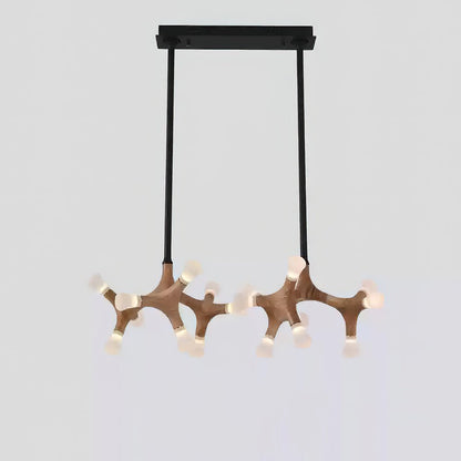 Wood Flower Chandelier with Adjustable Height — lifestyle view