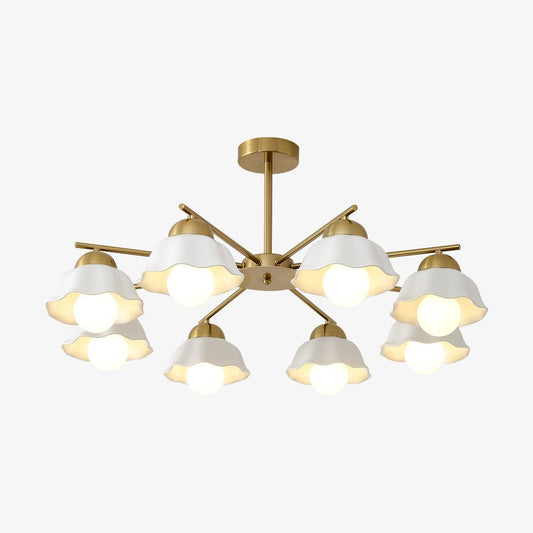 Flower Shade Chandelier with Soft Lighting — front view