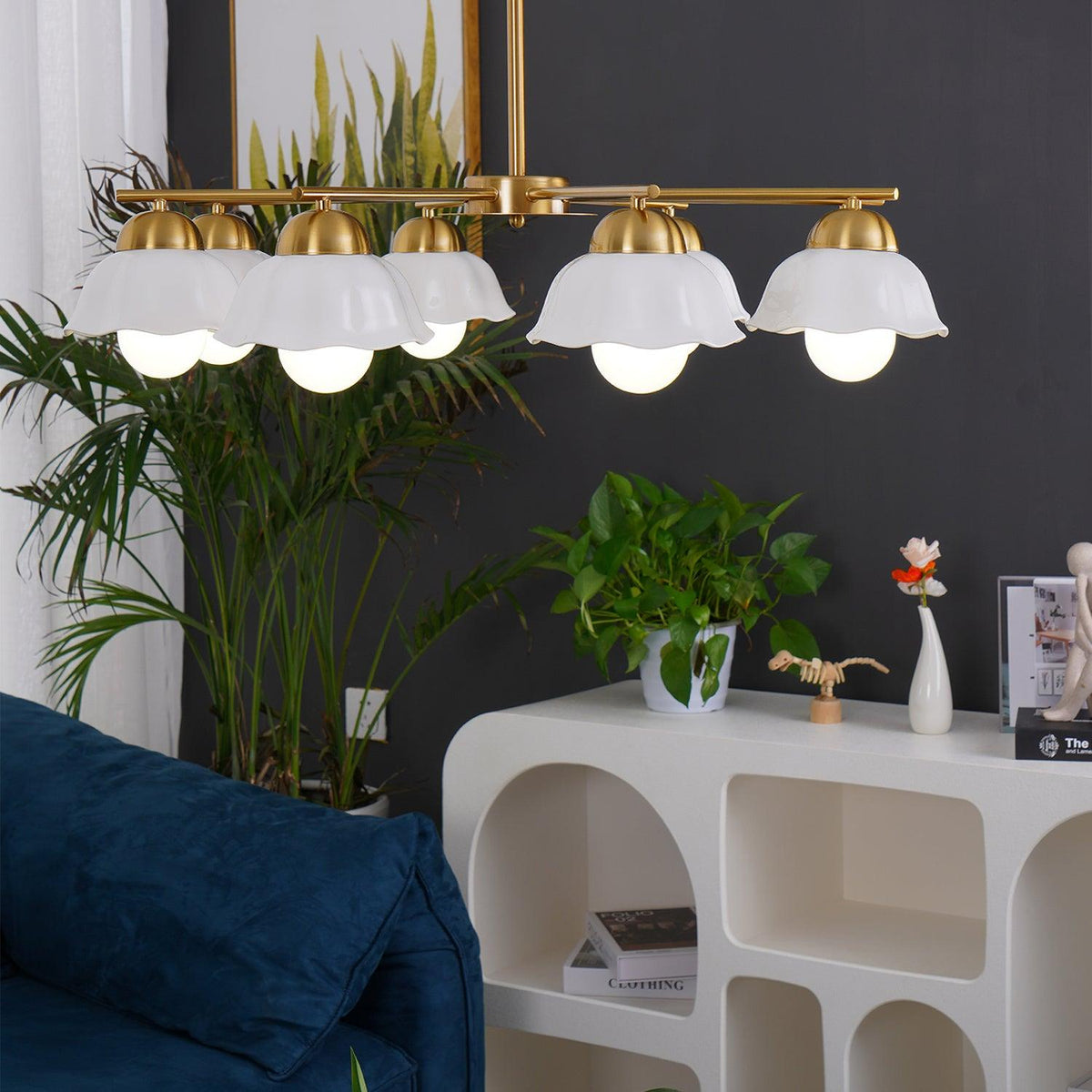 Flower Shade Chandelier with Soft Lighting