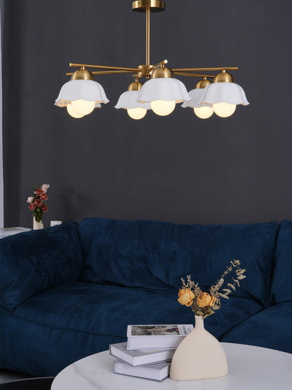 Flower Shade Chandelier with Soft Lighting