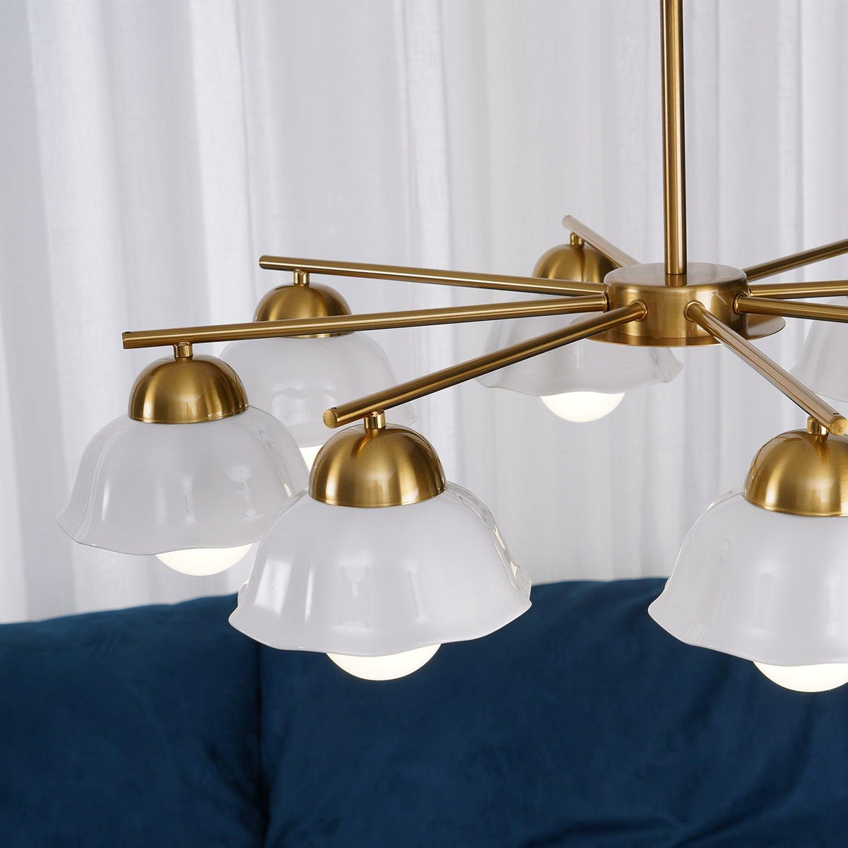 Flower Shade Chandelier with Soft Lighting