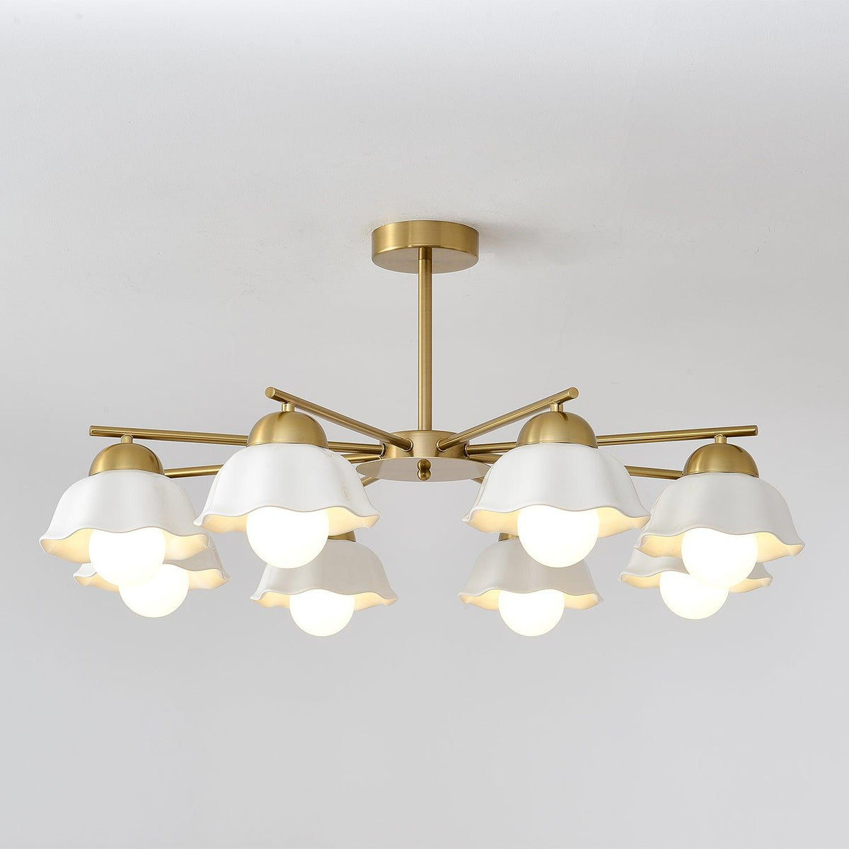 Flower Shade Chandelier with Soft Lighting