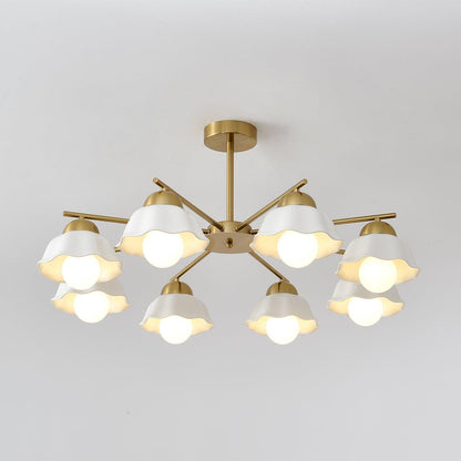 Flower Shade Chandelier with Soft Lighting — front view