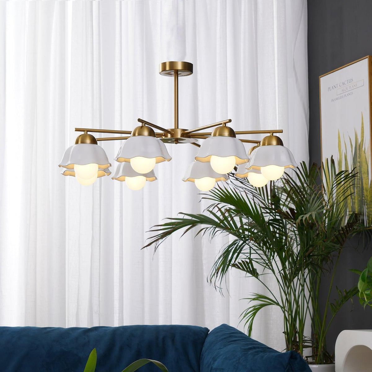Flower Shade Chandelier with Soft Lighting