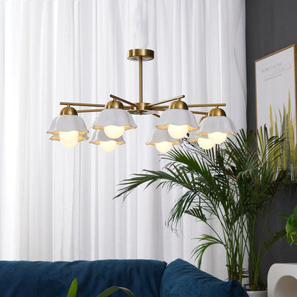 Flower Shade Chandelier with Soft Lighting
