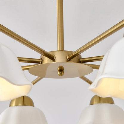 Flower Shade Chandelier with Soft Lighting