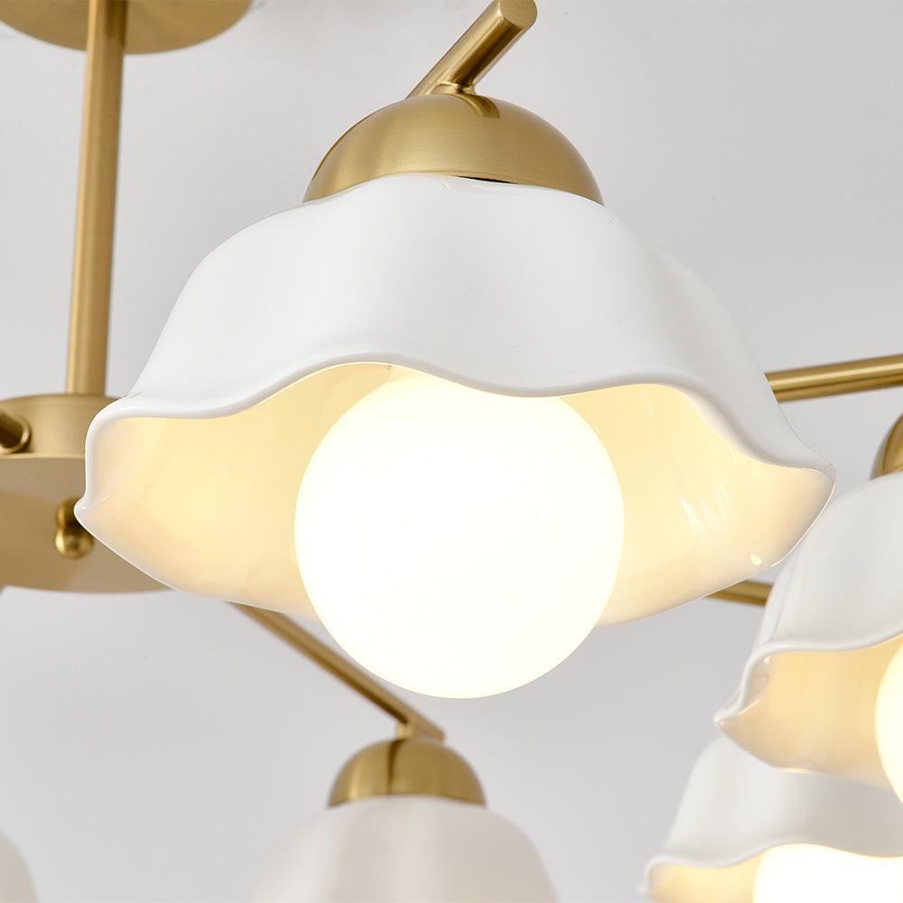 Flower Shade Chandelier with Soft Lighting