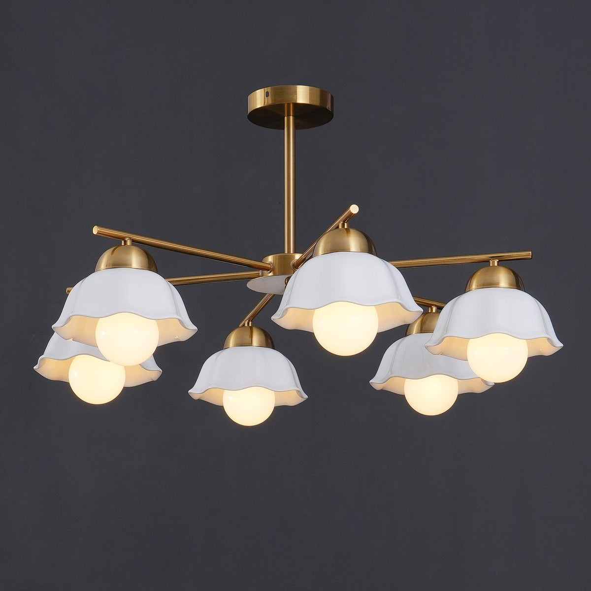 Flower Shade Chandelier with Soft Lighting