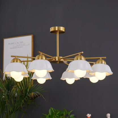 Flower Shade Chandelier with Soft Lighting