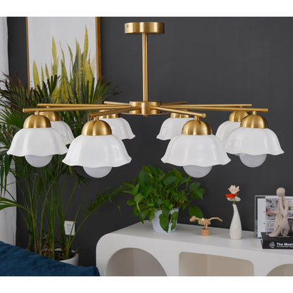 Flower Shade Chandelier with Soft Lighting