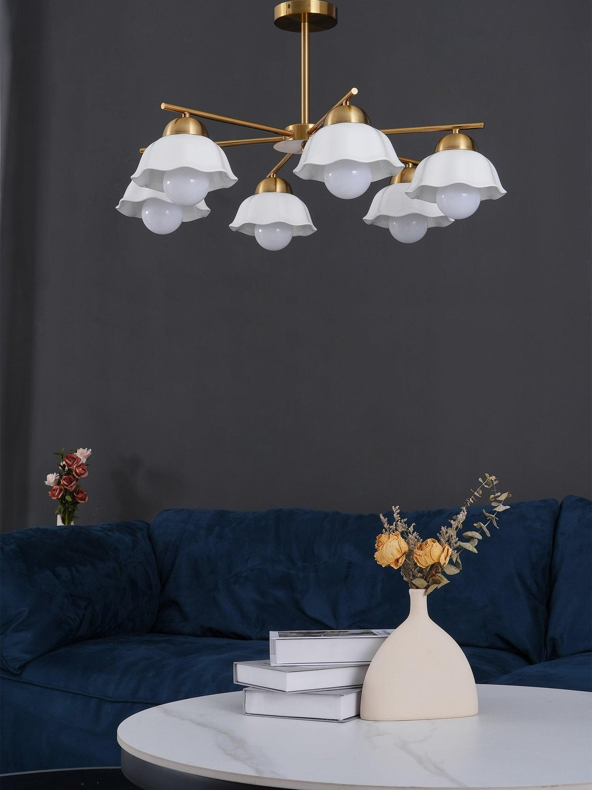 Flower Shade Chandelier with Soft Lighting