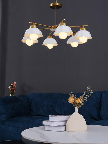 Flower Shade Chandelier with Soft Lighting