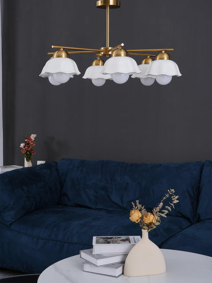Flower Shade Chandelier with Soft Lighting