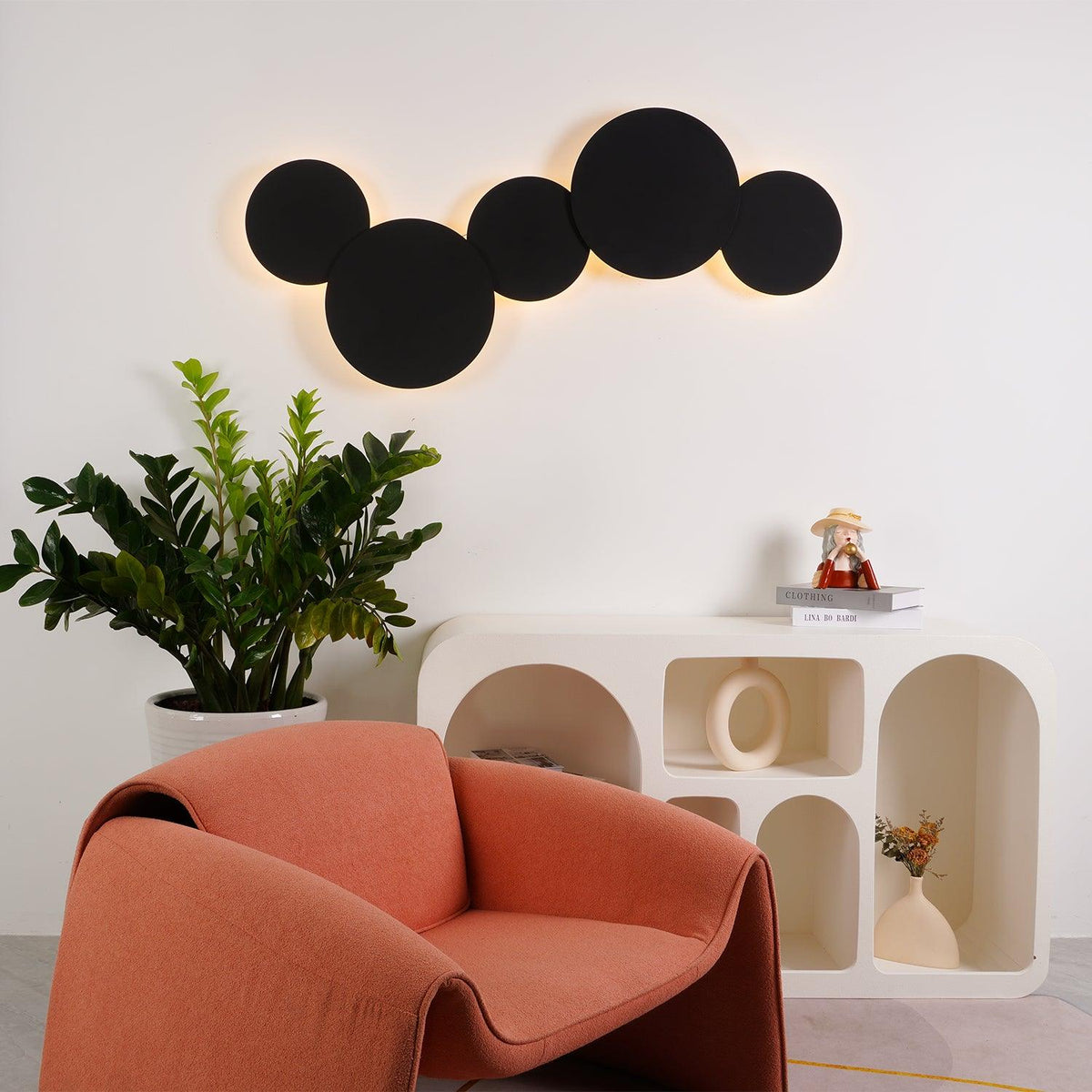 Geometric Disc Wall Lamp - Modern Design, Adjustable Brightness — side view