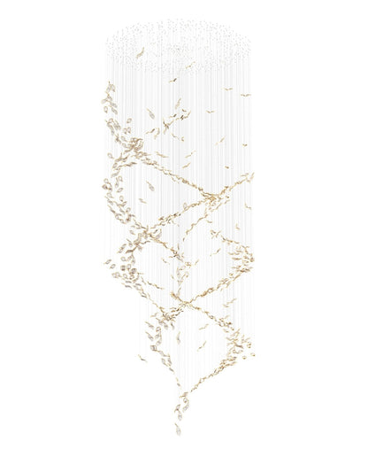 Fluttering Leaves Chandelier with Adjustable Brightness