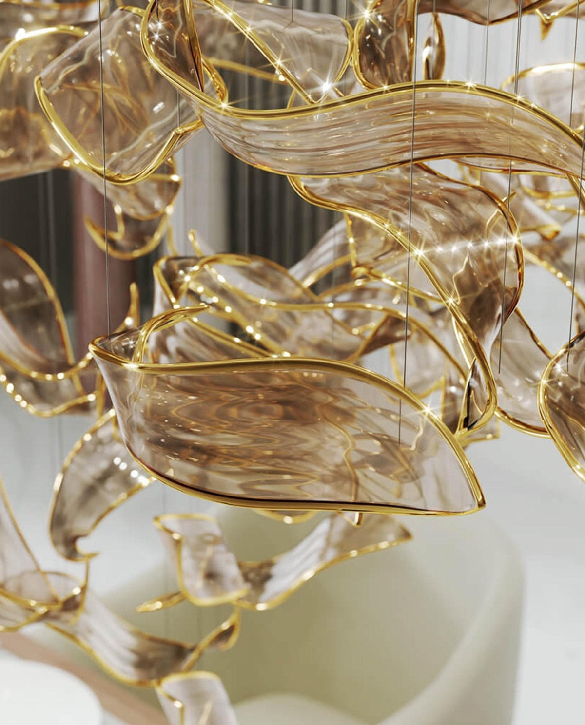 Fluttering Leaves Chandelier with Adjustable Brightness