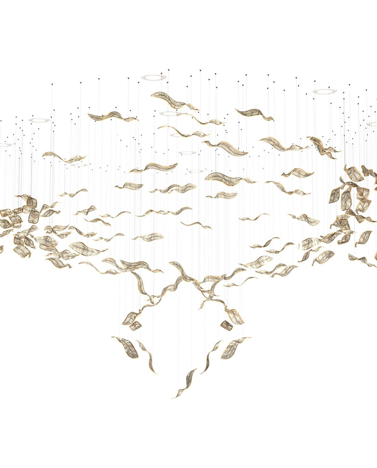 Fluttering Leaves Chandelier with Adjustable Brightness