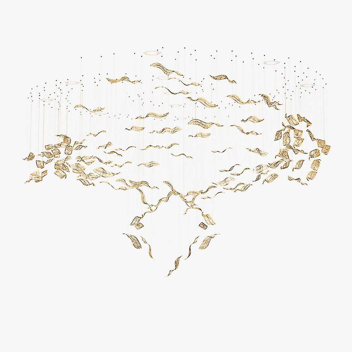 Fluttering Leaves Chandelier with Adjustable Brightness — alternate angle