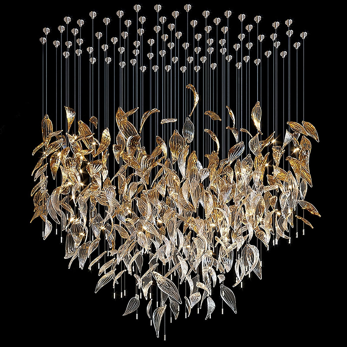 Fluttering Leaves Chandelier with Adjustable Brightness — side view