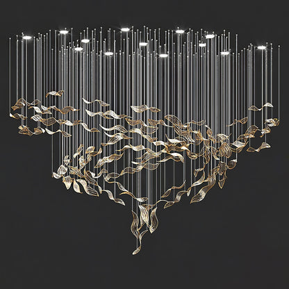 Fluttering Leaves Chandelier with Adjustable Brightness