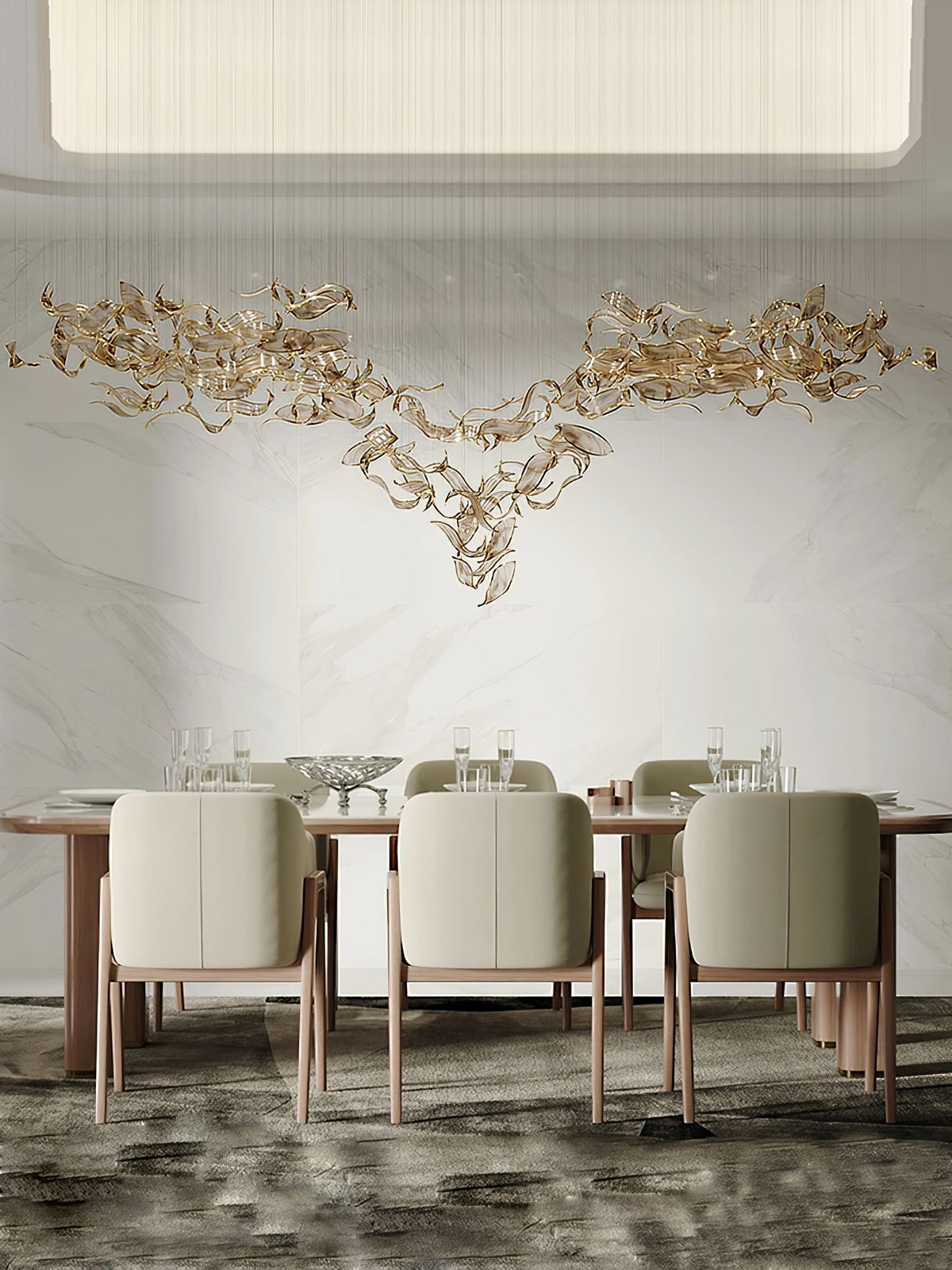Fluttering Leaves Chandelier with Adjustable Brightness