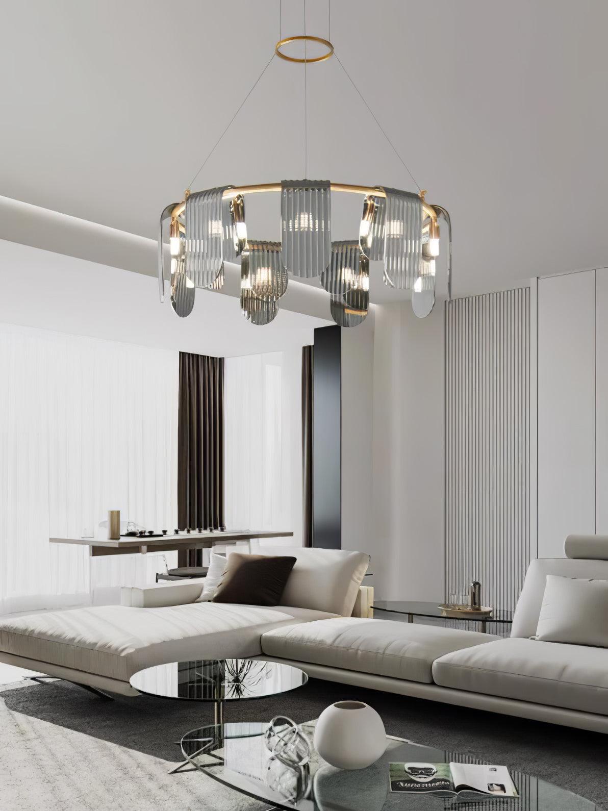 Brass Chandelier with Adjustable Height