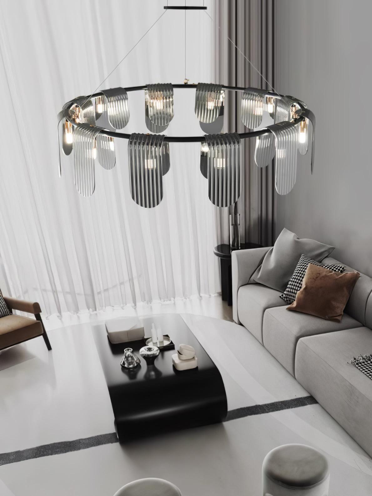 Brass Chandelier with Adjustable Height