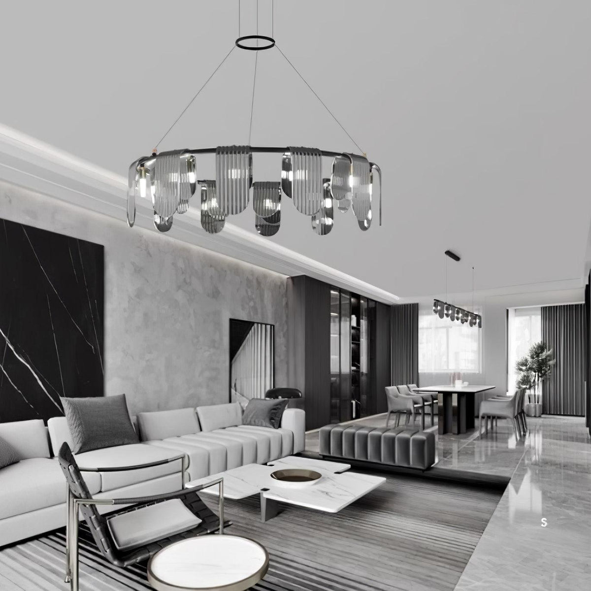 Brass Chandelier with Adjustable Height