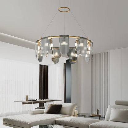 Brass Chandelier with Adjustable Height