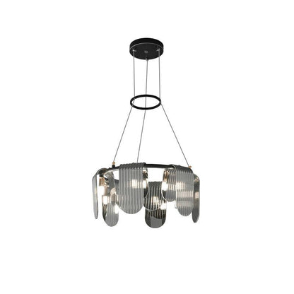 Brass Chandelier with Adjustable Height — front view