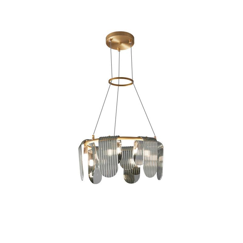 Brass Chandelier with Adjustable Height — side view