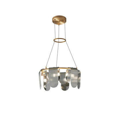 Brass Chandelier with Adjustable Height — side view