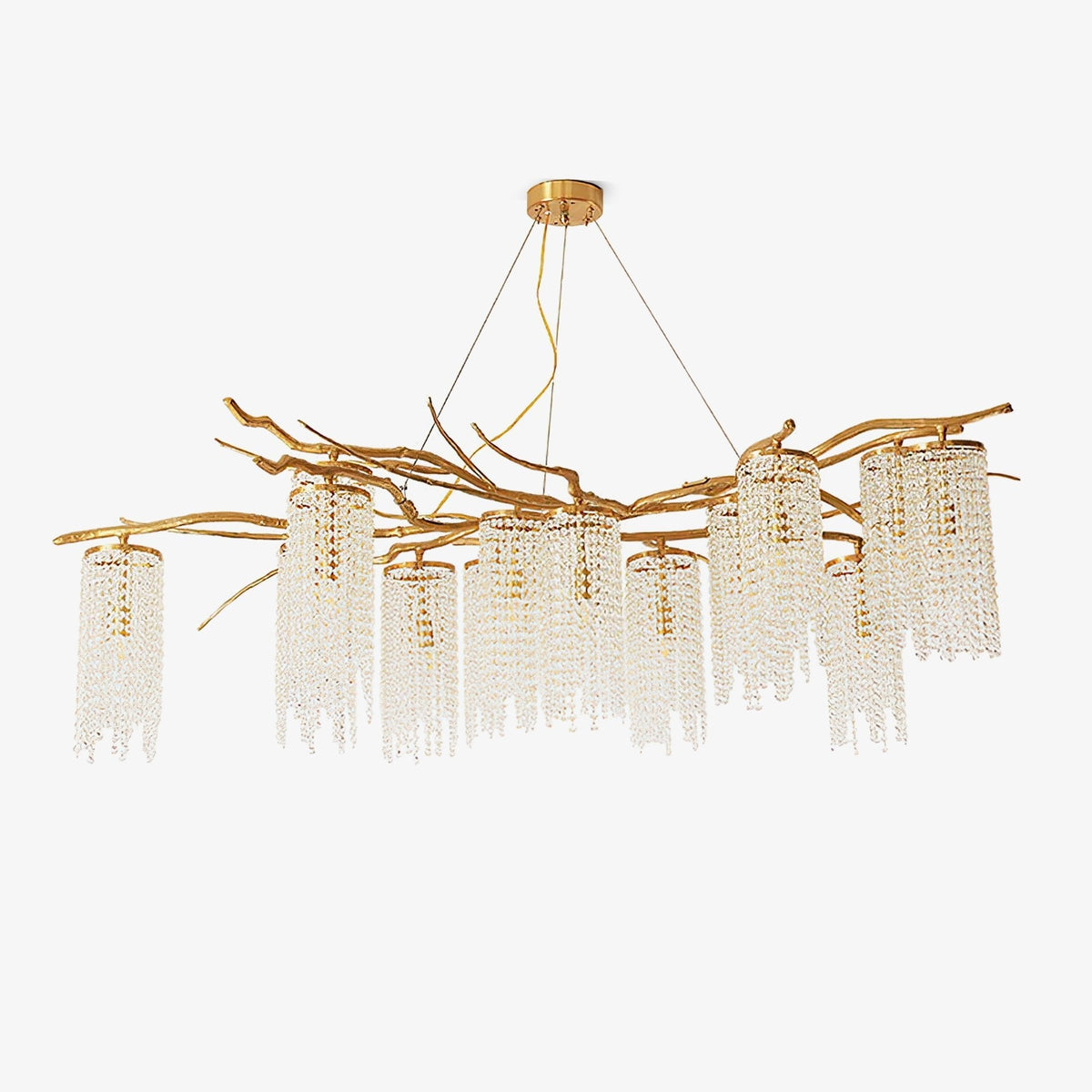 Art Glass Crystal Chandelier with Adjustable Lighting — side view