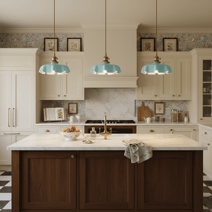 French-Style Flower Pendant Light, Soft Glow — alternate angle