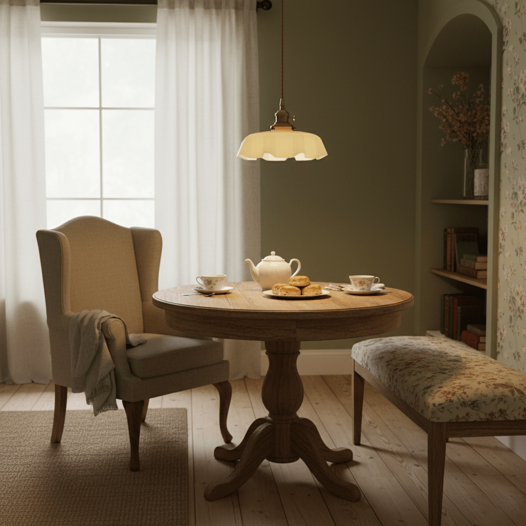 French-Style Flower Pendant Light, Soft Glow — front view