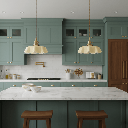 French-Style Flower Pendant Light, Soft Glow — detail view