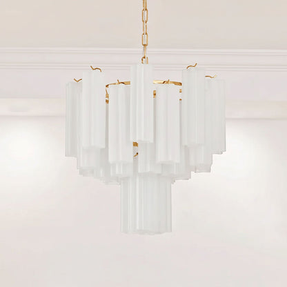 Frosted Glass Tubes Chandelier, Modern Design — alternate angle