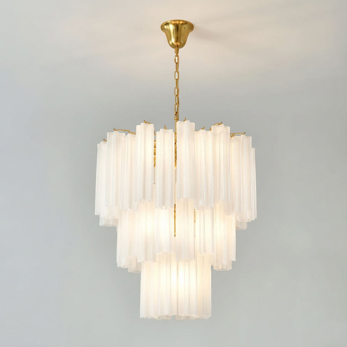 Frosted Glass Tubes Chandelier, Modern Design