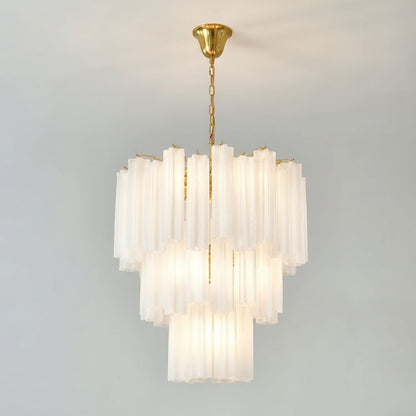 Frosted Glass Tubes Chandelier, Modern Design