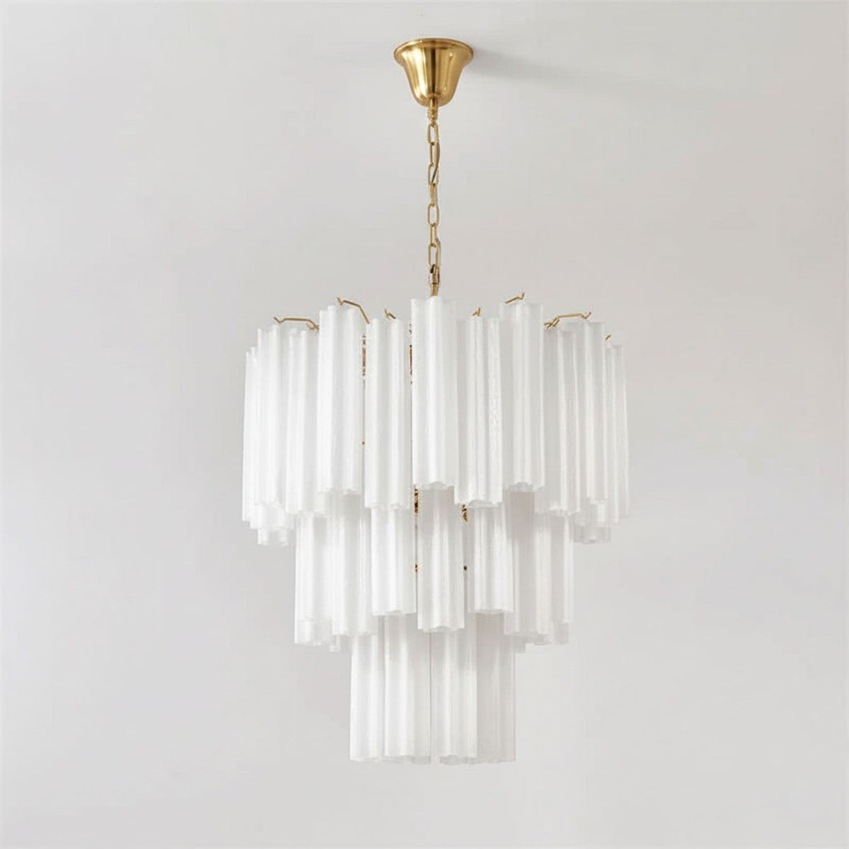 Frosted Glass Tubes Chandelier, Modern Design — front view