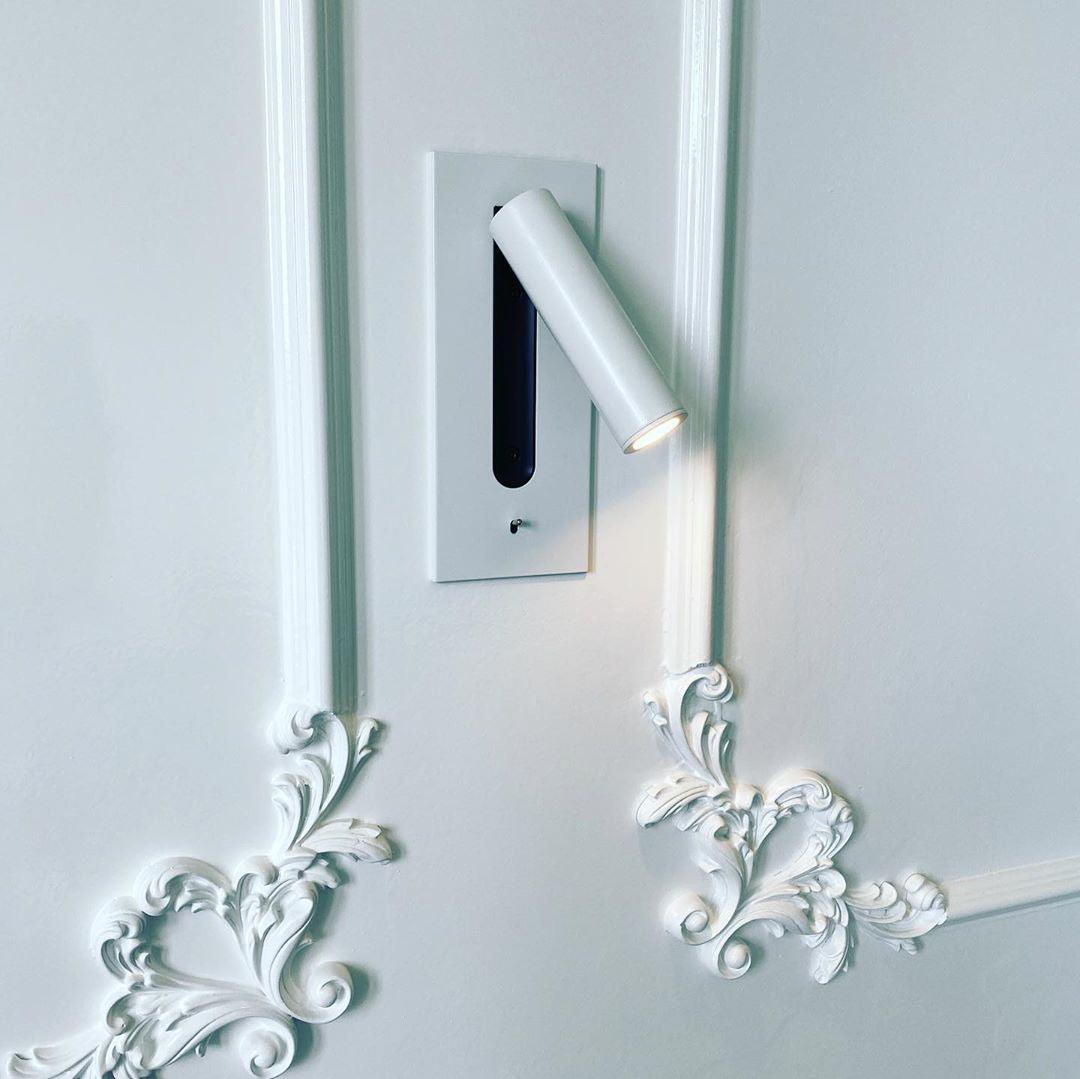 Folded Back Bedside Wall Lamp, Space-Saving Design
