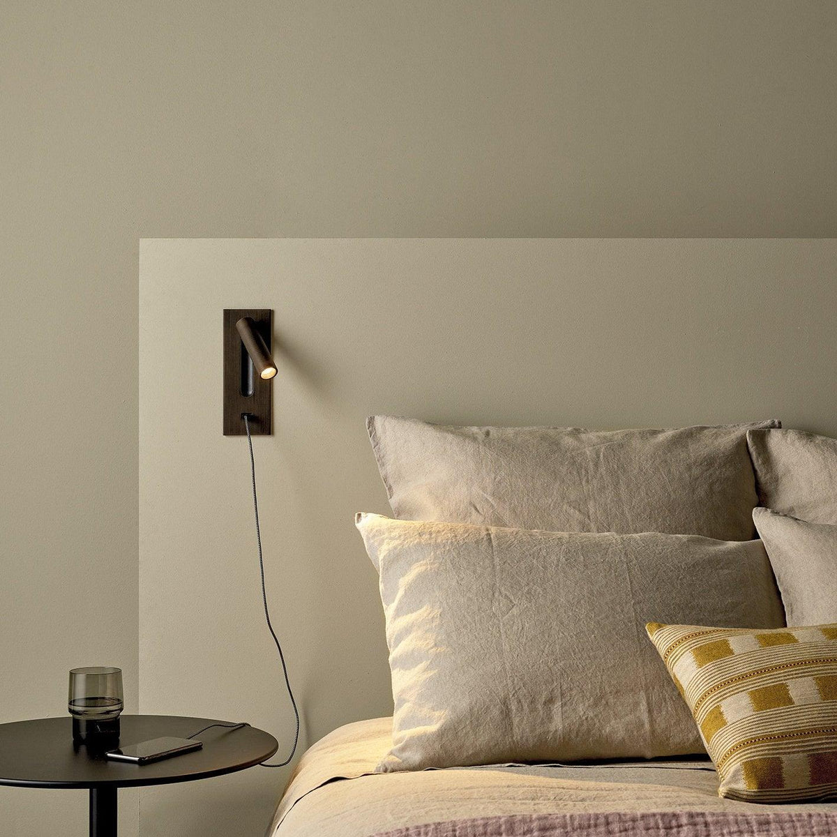 Folded Back Bedside Wall Lamp, Space-Saving Design
