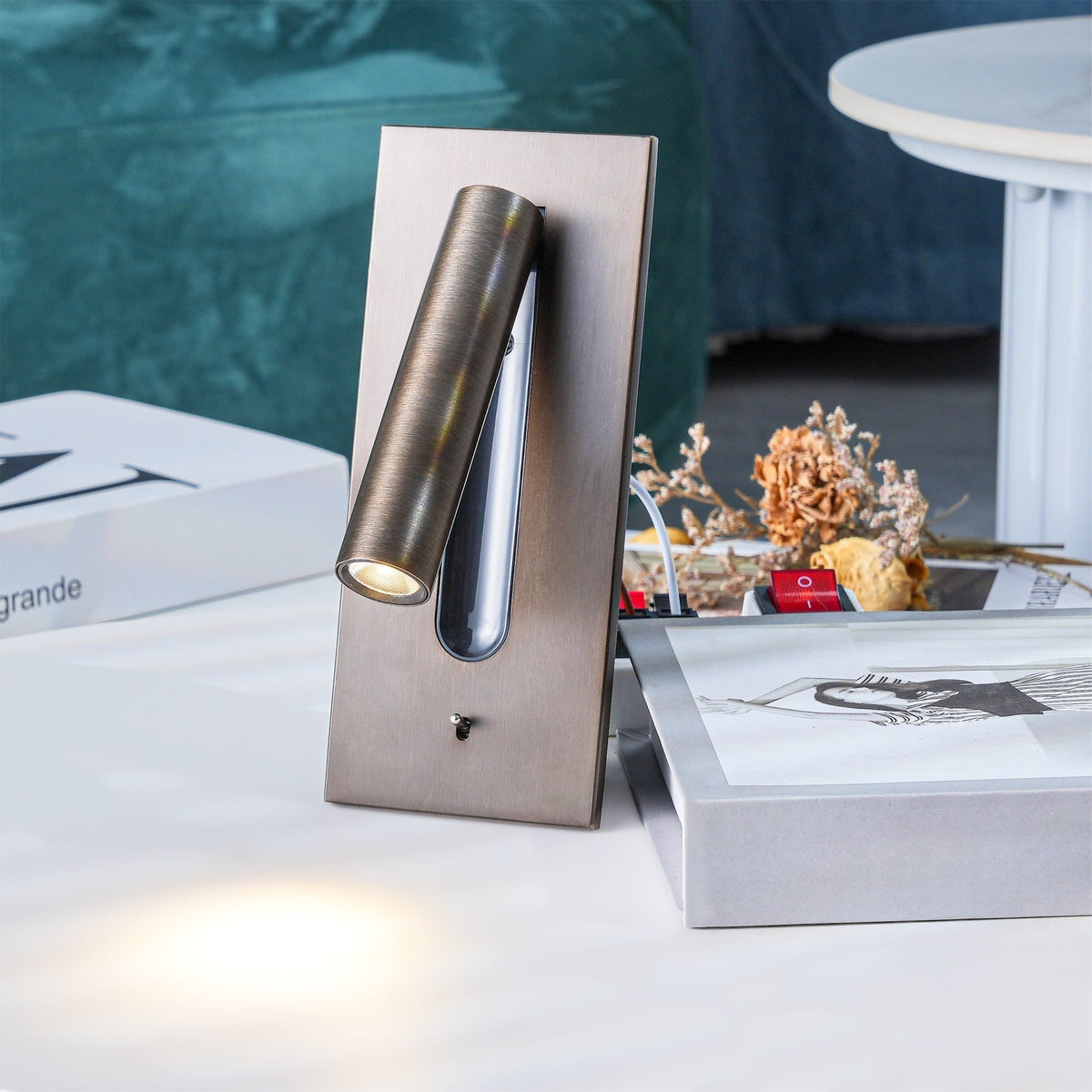 Folded Back Bedside Wall Lamp, Space-Saving Design