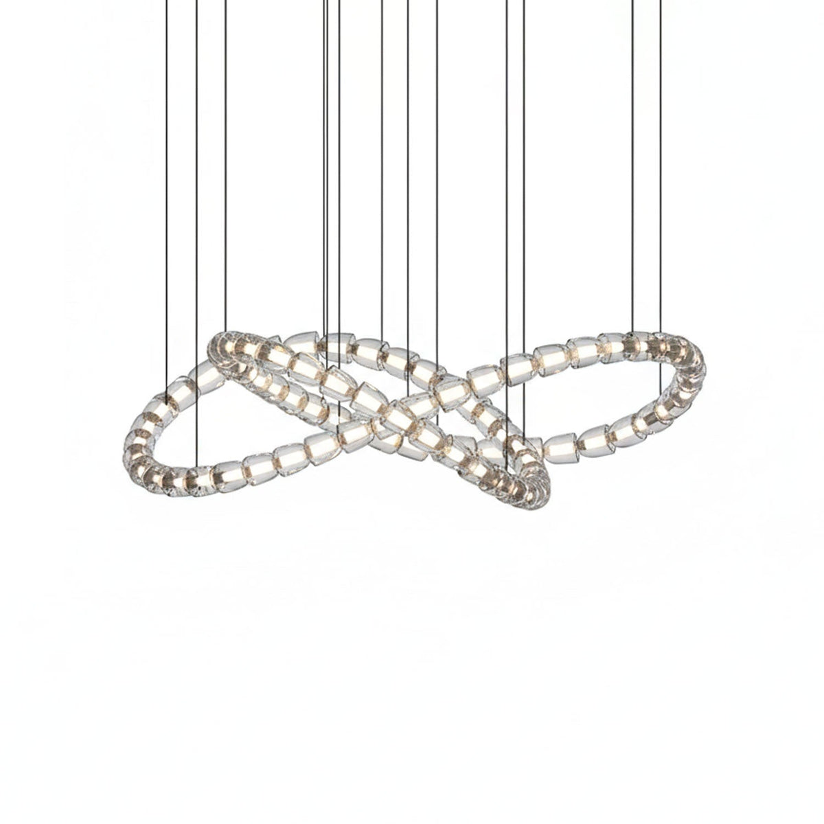 Infinity Loop LED Chandelier, Dimmable — front view
