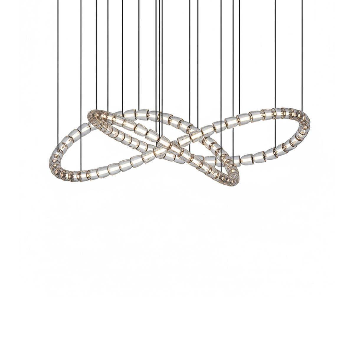 Infinity Loop LED Chandelier, Dimmable — side view