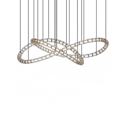 Infinity Loop LED Chandelier, Dimmable — side view