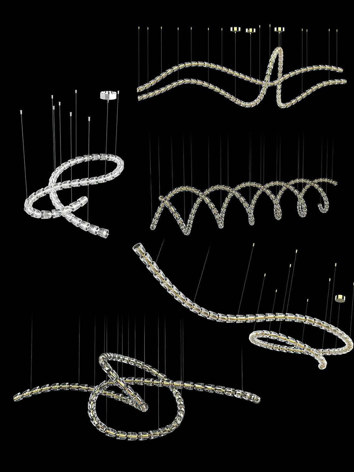 Infinity Loop LED Chandelier, Dimmable