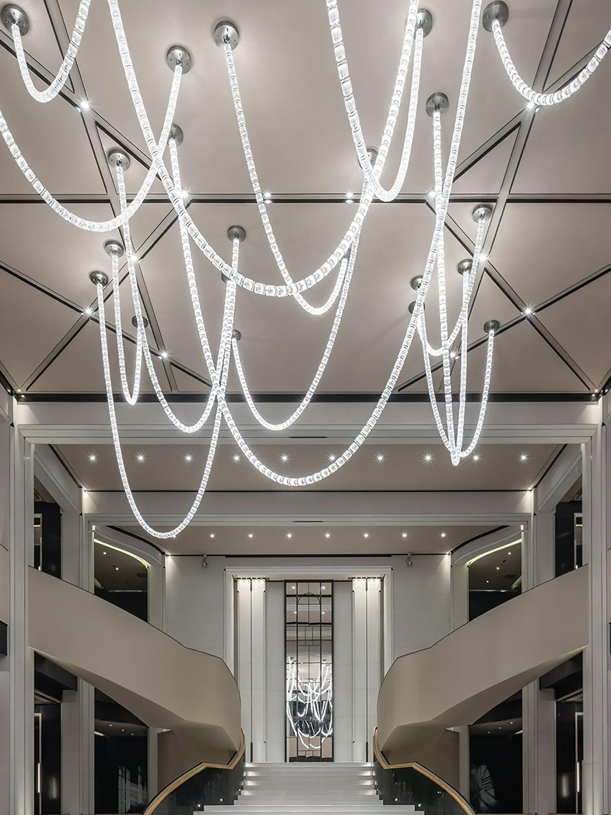 Infinity Loop LED Chandelier, Dimmable — front view