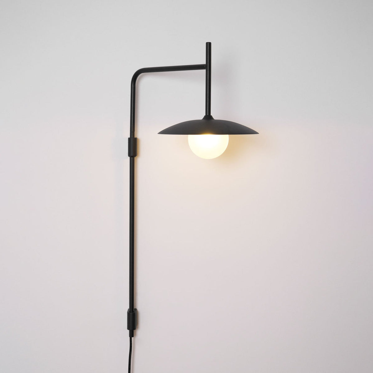 Swing Arm Wall Lamp with Plug-In Design — side view