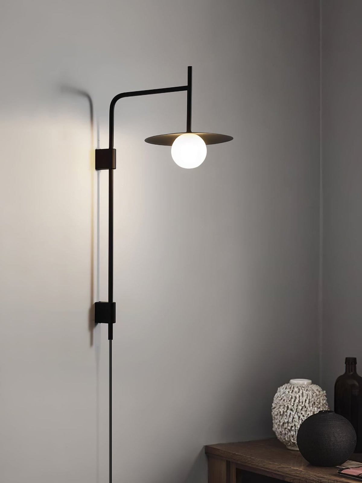 Swing Arm Wall Lamp with Plug-In Design